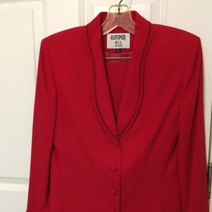 Red skirt suit